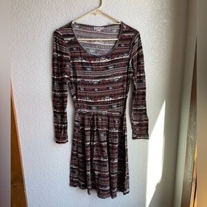 Chic Multicolor Long Sleeve Dress